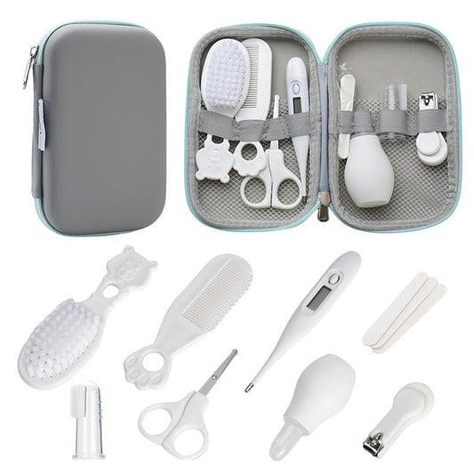 Baby Care Kit Baby Comb Nasal Aspirator Set Thermometer Care Package 8-piece Gift